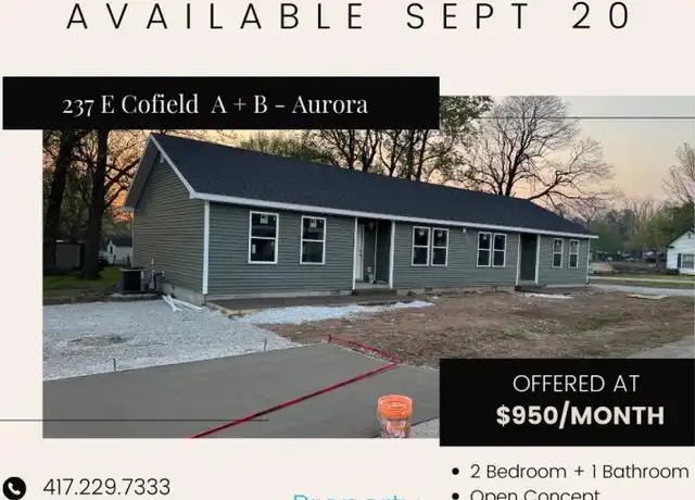 Property at 237 E Cofield St Unit B, Aurora, MO, 65605, 2 beds, 1 bath, [object Object]