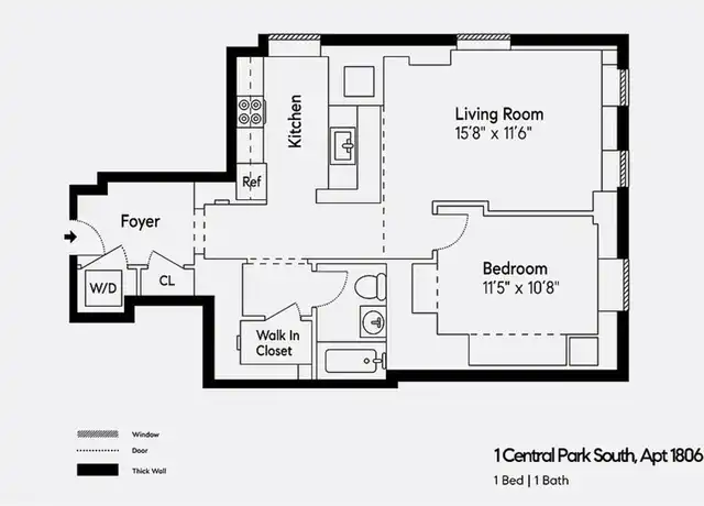 Property at 1 Central Park S #1806, New York, NY, 10019, 1 bed, 1 bath, [object Object]