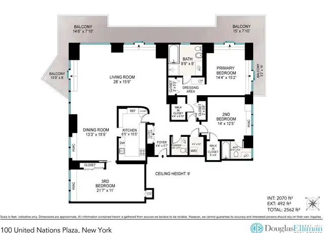 Property at 100 United Nations Plz Unit 45C, New York, NY, 10017, 3 beds, 2.5 baths, [object Object]