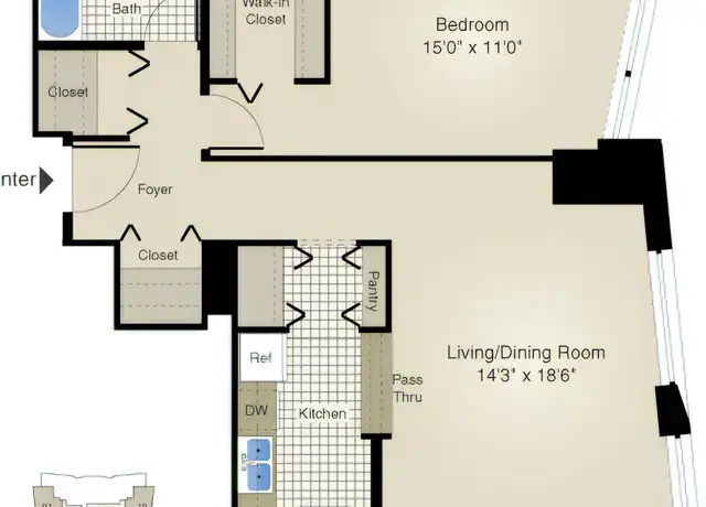 Property at 440 N Wabash Ave #1703, Chicago, IL, 60611, 1 bed, 1 bath, [object Object]