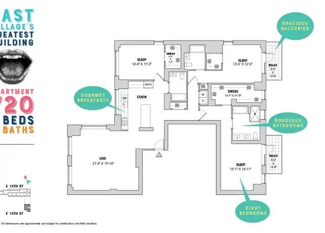 Property at 510 E 14th St Unit 720, New York, NY, 10009, 3 beds, 3 baths, [object Object]