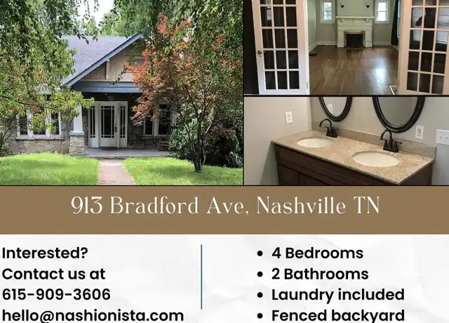 Property at 913 Bradford Ave, Nashville, TN, 37204, 4 beds, 2 baths, [object Object]