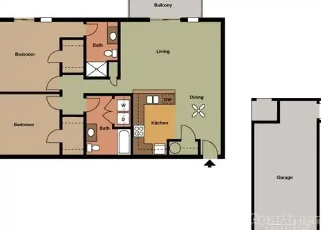 Property at Watertown Park Apartments, LLC - 1348 N 4th St, Watertown, WI, 53098, 2 beds, 2 baths, [object Object]