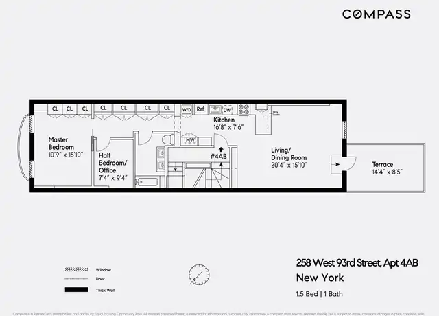 Property at 258 W 93rd St Unit 4AB, New York, NY, 10025, 1 bed, 1 bath, [object Object]