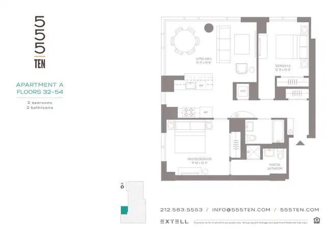 Property at 555 10th Ave Unit 50A, New York, NY, 10018, 2 beds, 2 baths, [object Object]