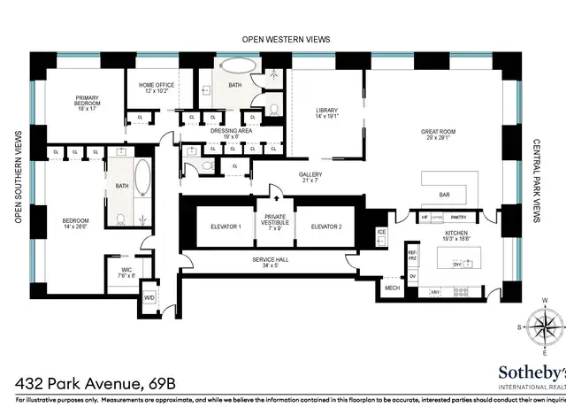 Property at 432 Park Ave Unit 69B, New York, NY, 10022, 2 beds, 2.5 baths, [object Object]