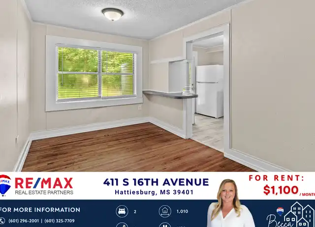 Property at 411 S 16th Ave, Hattiesburg, MS, 39401, 2 beds, 1 bath, [object Object]