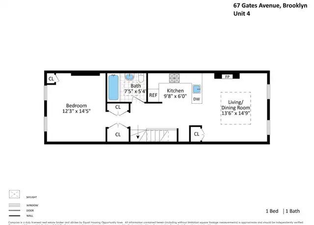 Property at 67 Gates Ave Unit 4, Brooklyn, NY, 11238, 1 bed, 1 bath, [object Object]