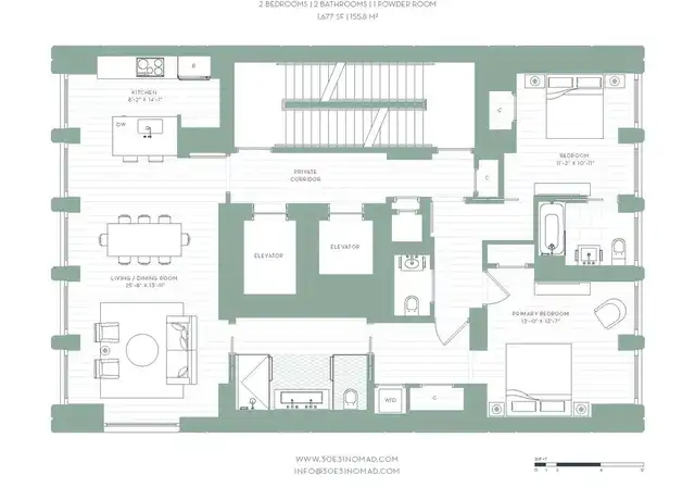 Property at 30 E 31st St #22, New York, NY, 10016, 2 beds, 2.5 baths, [object Object]