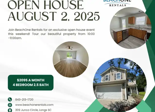 Property at 309 Junco Cir, Longs, SC, 29568, 4 beds, 2.5 baths, [object Object]