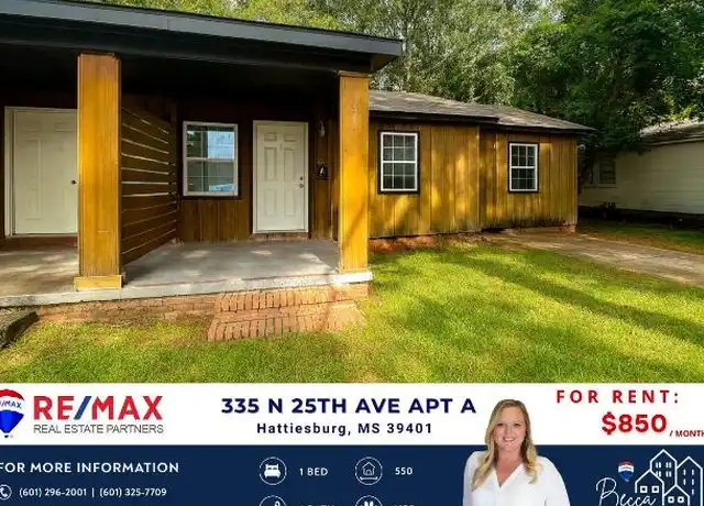 Property at 335 N 25th Ave, Hattiesburg, MS, 39401, 1 bed, 1 bath, [object Object]