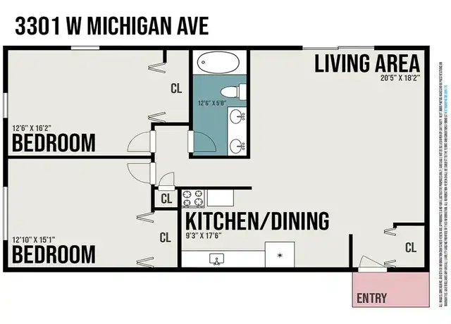 Property at The Willows (Sprague and Michigan LLC) - 3301 W Michigan Ave, Kalamazoo, MI, 49006, 2 beds, 1 bath, [object Object]