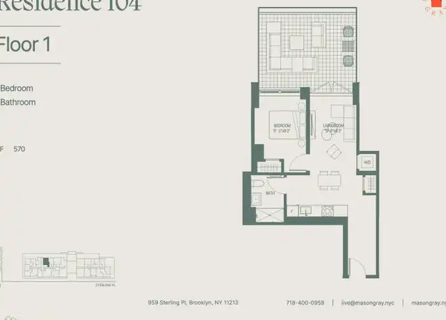 Property at 955 Sterling Pl Unit 104, Brooklyn, NY, 11213, 1 bed, 1 bath, [object Object]