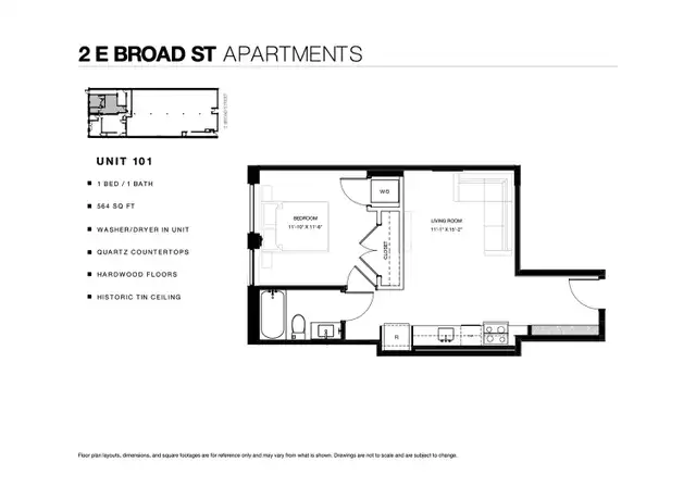 Property at 2 E Broad St Unit 101, Richmond, VA, 23220, 1 bed, 1 bath, [object Object]