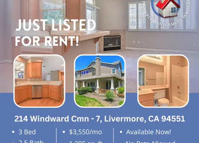 Property at 214 Windward Cmn #7, Livermore, CA, 94551, 3 beds, 2.5 baths, [object Object]