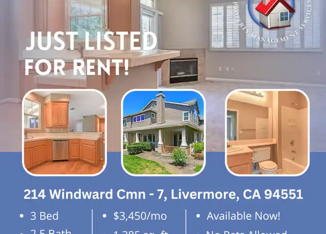 Property at 214 Windward Cmn #7, Livermore, CA, 94551, 3 beds, 2.5 baths, [object Object]