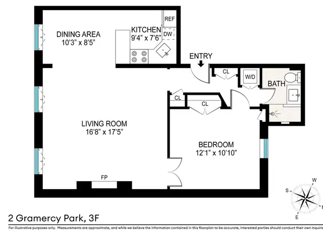 Property at 2 Gramercy Park W Unit 3F, New York, NY, 10003, 1 bed, 1 bath, [object Object]