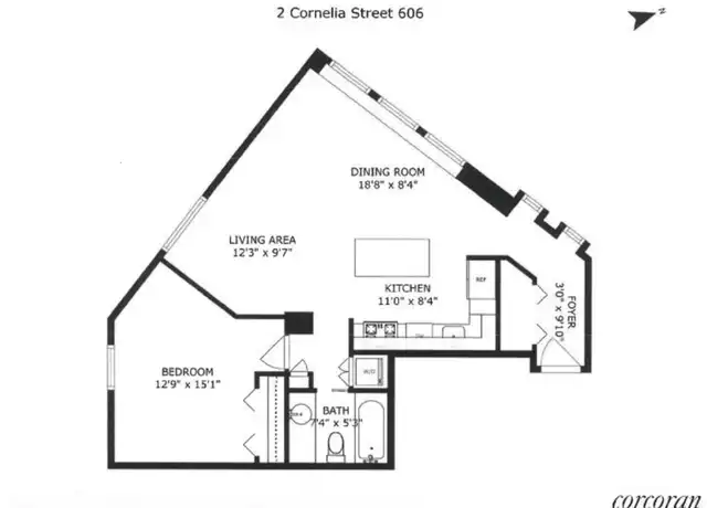 Property at 2 Cornelia St Unit 6-06, New York, NY, 10014, 1 bed, 1 bath, [object Object]