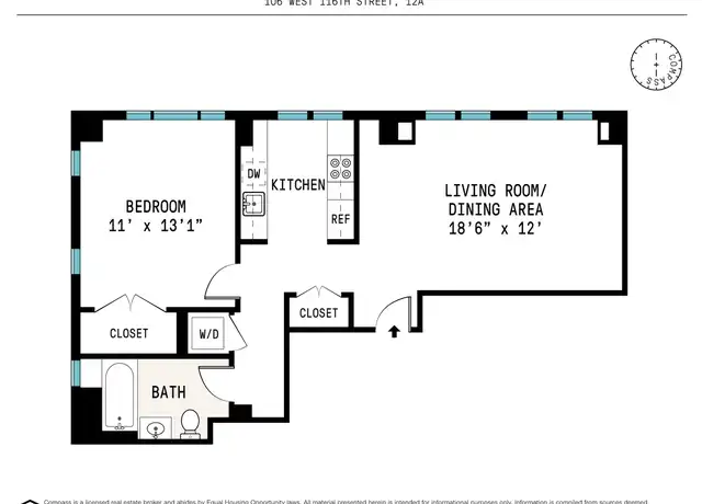 Property at 106 W 116th St Unit 12A, New York, NY, 10026, 1 bed, 1 bath, [object Object]