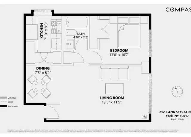 Property at 212 E 47th St Unit 27A, New York, NY, 10017, 1 bed, 1 bath, [object Object]