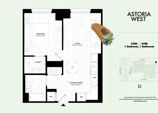 Property at 30-77 Vernon Blvd Unit 230E, Astoria, NY, 11102, 1 bed, 1 bath, [object Object]