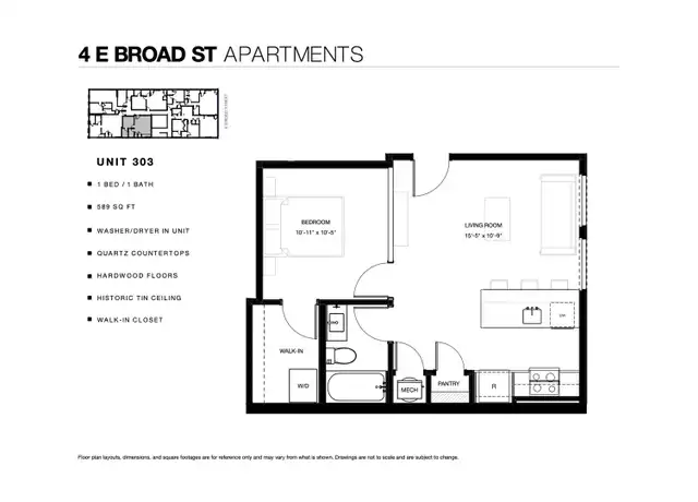 Property at 4 E Broad St Unit 303, Richmond, VA, 23219, 1 bed, 1 bath, [object Object]