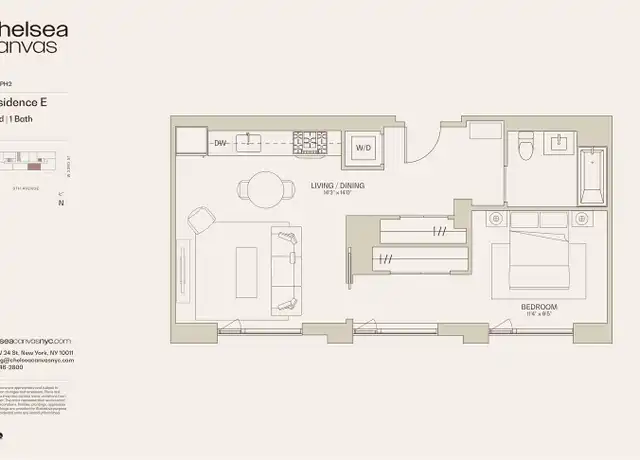 Property at 280 W 24 St Ph 2E, New York, NY, 10011, 1 bed, 1 bath, [object Object]