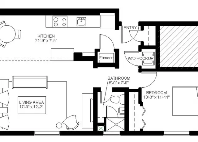 Property at 1040 N Delaware St Unit 704, Indianapolis, IN, 46202, 2 beds, 1 bath, [object Object]