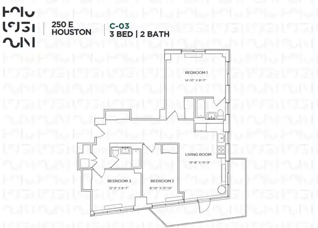 Property at 250 E Houston St Unit 12C, New York, NY, 10002, 3 beds, 2 baths, [object Object]