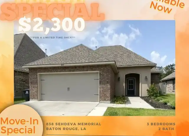 Property at 838 Sehdeva Memorial Dr, Baton Rouge, LA, 70820, 3 beds, 2 baths, [object Object]
