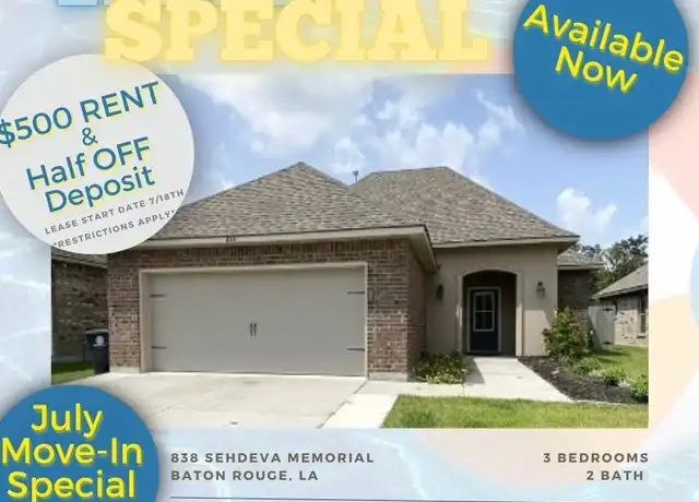 Property at 838 Sehdeva Memorial Dr, Baton Rouge, LA, 70820, 3 beds, 2 baths, [object Object]