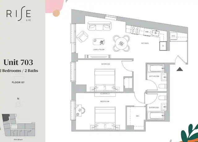 Property at 29-17 40th Ave Unit 703, Long Island City, NY, 11101, 2 beds, 2 baths, [object Object]