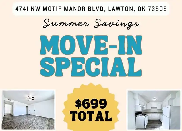 Property at 4741 NW Motif Manor Blvd Unit 706, Lawton, OK, 73505, 2 beds, 1 bath, [object Object]