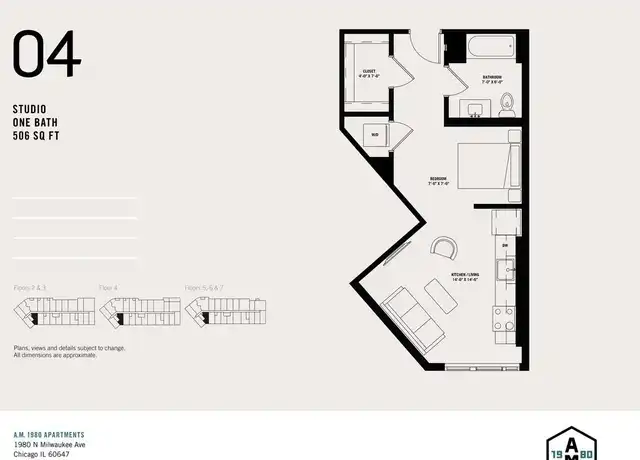 Property at 1980 N Milwaukee Ave Unit 704, Chicago, IL, 60647, 0 beds, 1 bath, [object Object]