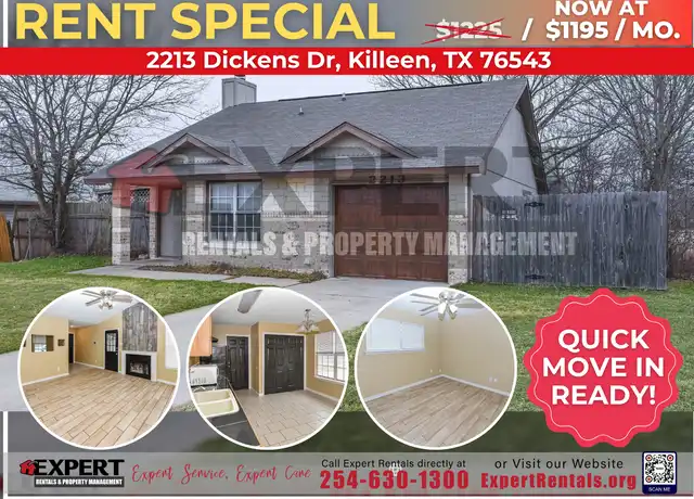 Property at 2213 Dickens Dr, Killeen, TX, 76543, 3 beds, 1 bath, [object Object]