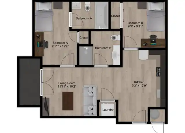 Property at 214 Pierce St Unit 516, West Lafayette, IN, 47906, 2 beds, 2 baths, [object Object]