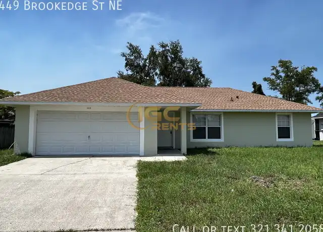 Property at 449 Brookedge St NE, Palm Bay, FL, 32907, 3 beds, 2 baths, [object Object]