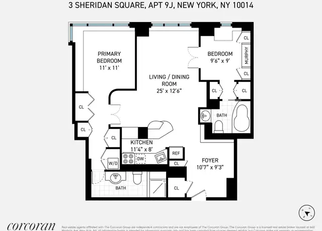 Property at 3 Sheridan Sq Unit 9J, New York, NY, 10014, 2 beds, 2 baths, [object Object]