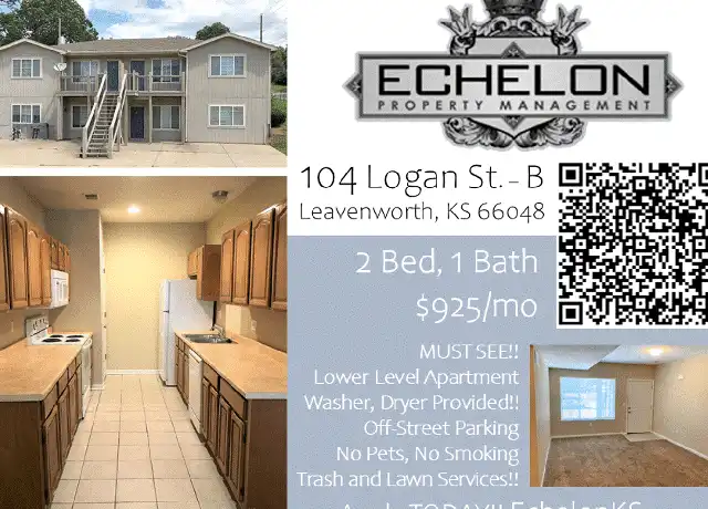 Property at 104 Logan St Apt B, Leavenworth, KS, 66048, 2 beds, 1 bath, [object Object]