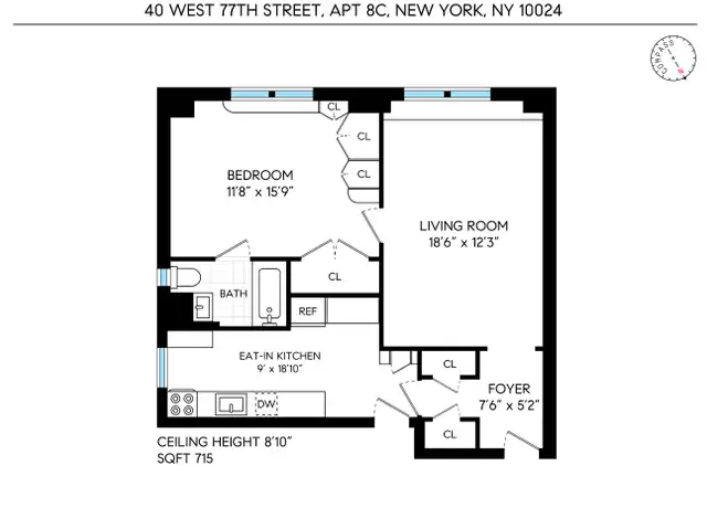 Property at 40 W 77th St Unit 8C, New York, NY, 10024, 1 bed, 1 bath, [object Object]
