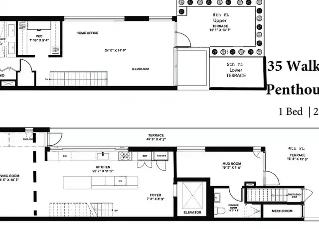 Property at 35 Walker St Unit PH, New York, NY, 10013, 1 bed, 2 baths, [object Object]