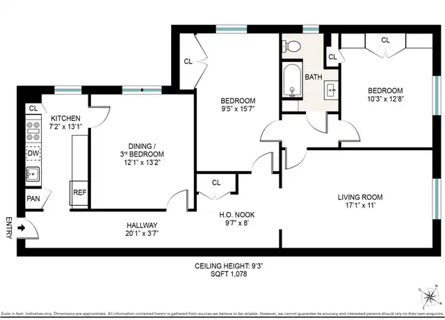 Property at 117 Seaman Ave Unit 3B, New York, NY, 10034, 3 beds, 1 bath, [object Object]
