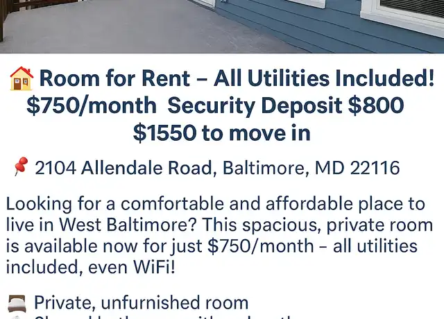 Property at 2104 Allendale Rd Unit 3, Baltimore, MD, 21216, 1 bed, 1 bath, [object Object]