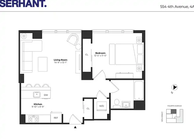 Property at 554 4th Ave Unit 4A, Brooklyn, NY, 11215, 1 bed, 1 bath, [object Object]