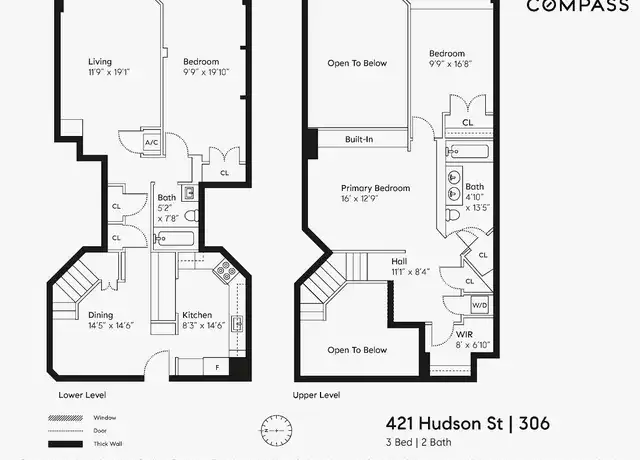 Property at 421 Hudson St #306, New York, NY, 10014, 3 beds, 2 baths, [object Object]