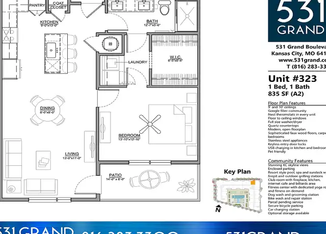 Property at 531 Grand Blvd Unit 301, Kansas City, MO, 64106, 2 beds, 2 baths, [object Object]