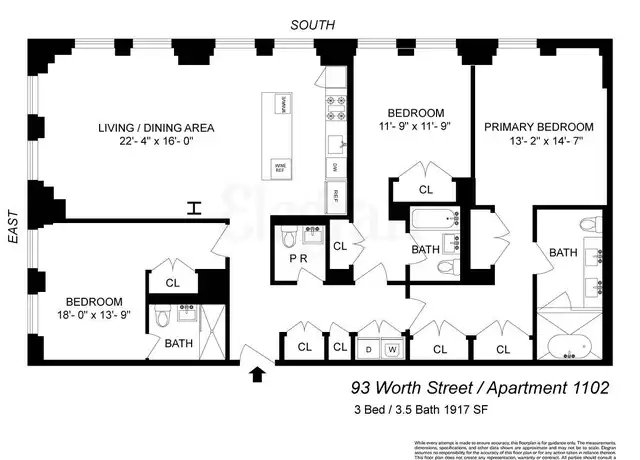 Property at 93 Worth St #1102, New York, NY, 10013, 3 beds, 3.5 baths, [object Object]