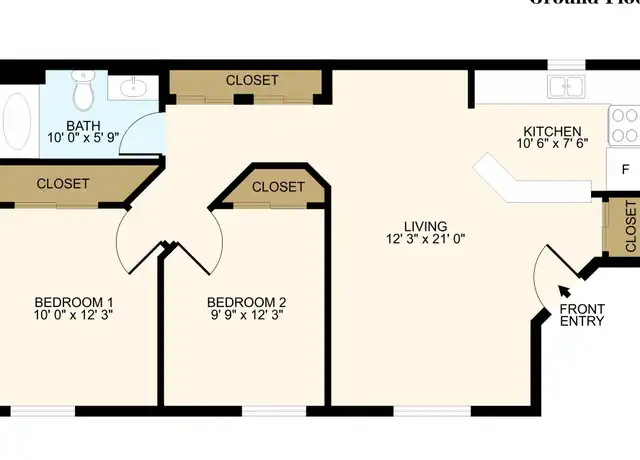 Property at 376 W Cedar St, Akron, OH, 44307, 2 beds, 1 bath, [object Object]