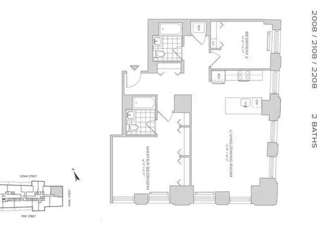 Property at 70 Pine St Unit 2108, New York, NY, 10005, 2 beds, 2 baths, [object Object]