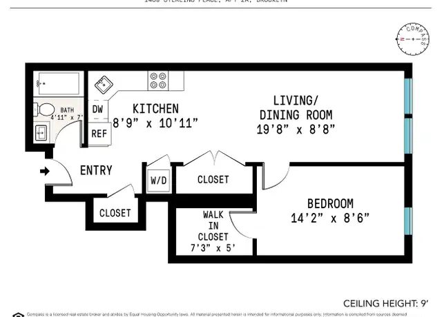 Property at 1489 Sterling Pl Unit 2A, Brooklyn, NY, 11213, 1 bed, 1 bath, [object Object]